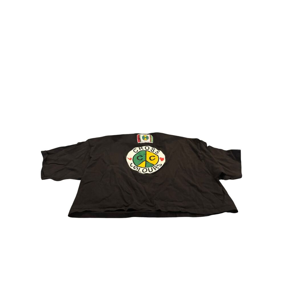 Cross Colours Vintage Black Cropped Graphic T-Shirt Size 2X